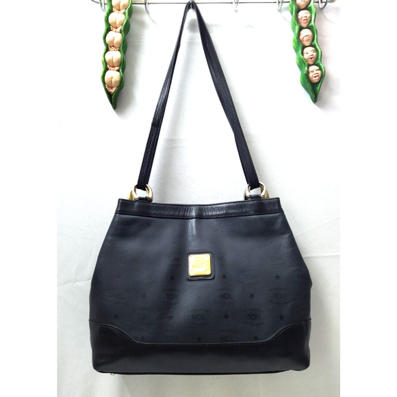 HCL Black Leather Convertible Crossbody Shoulder Bag - Vintage Made in Germany - Picture 1 of 13